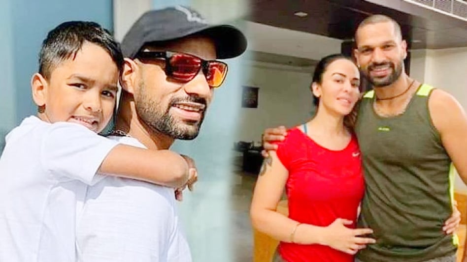 shikhar dhawan with son and wife