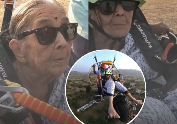Viral Video: 97 साल की दादी ने भरी आसमान में पैराग्लाइडिंग से उड़ान, दिए थे दो आप्शन