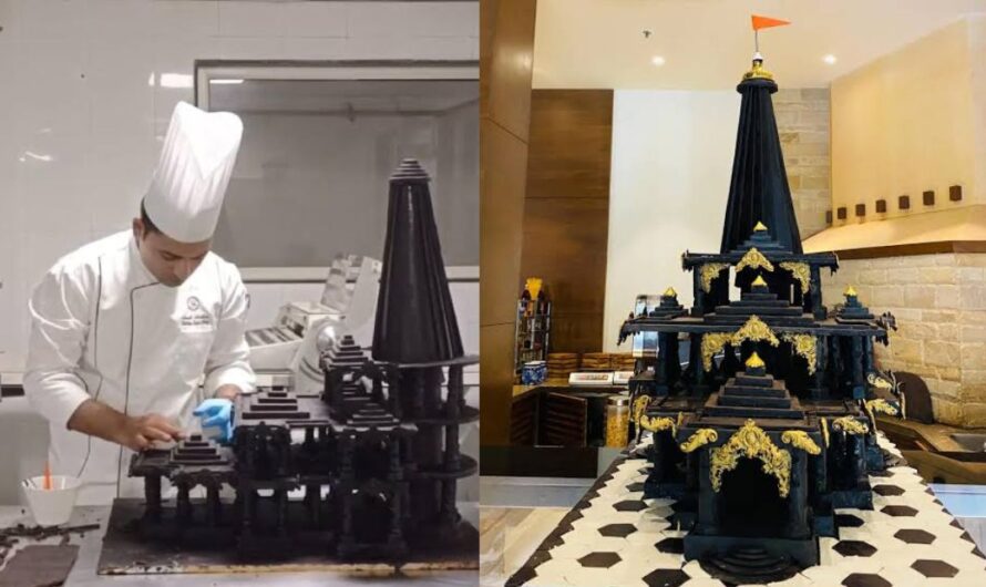 Indore के नामचीन होटल में बनाया गया 40 किलो चॉकलेट से राम मंदिर